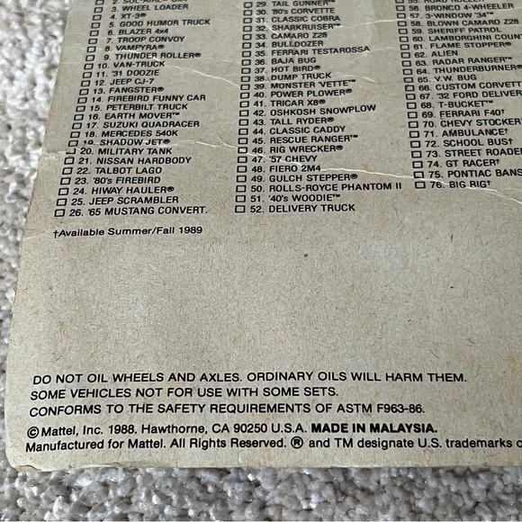 Vintage Hot Wheels Speed Fleet XT-3-1989 Collector’s Series-Collectible-Vtg-NEW - Picture 8 of 8
